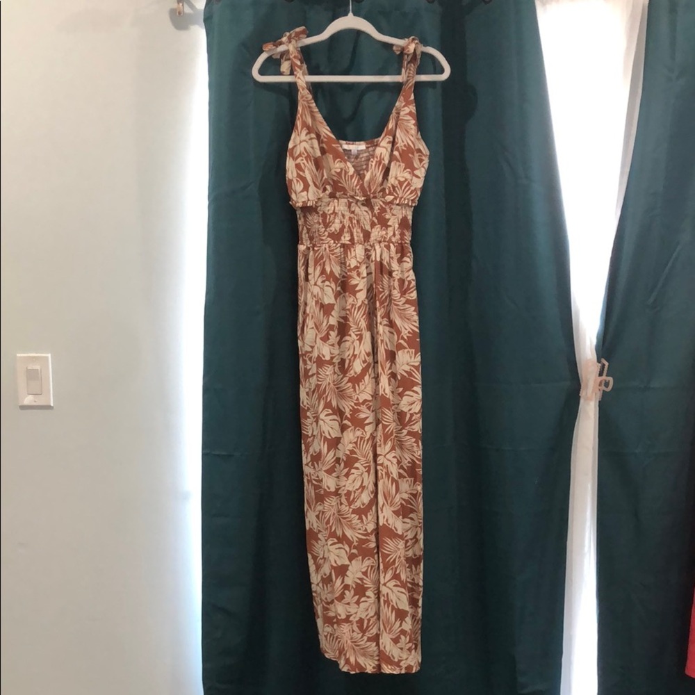 Iris Tan Maxi Sundress with Spaghetti Straps